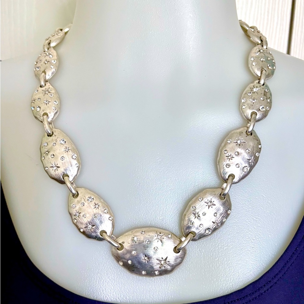 Chico's Silver Textured Necklace NWT